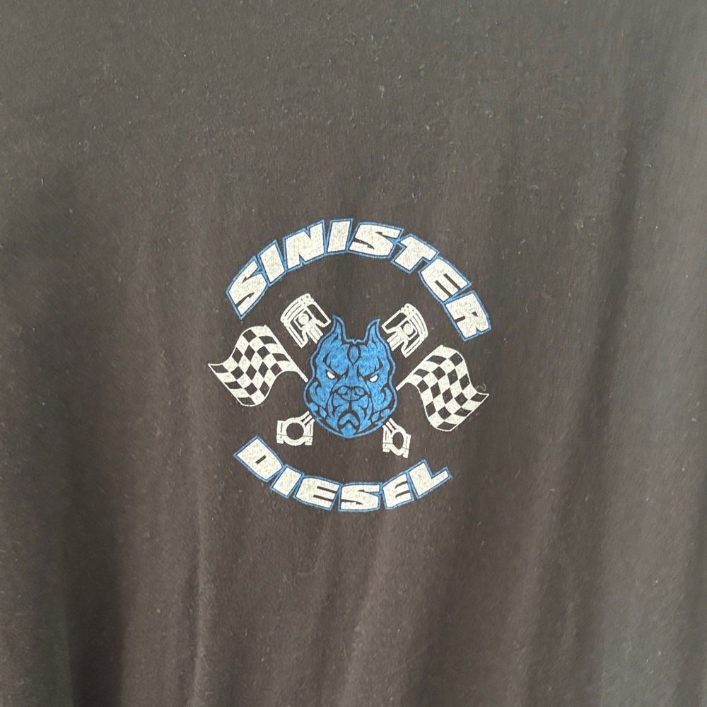 Diesel Black T-Shirt with Blue and White Logo